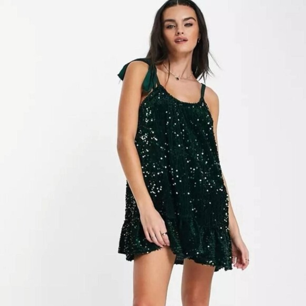 Free People Nova Convertible Strap Sequin‎ Mini Dress Size Small